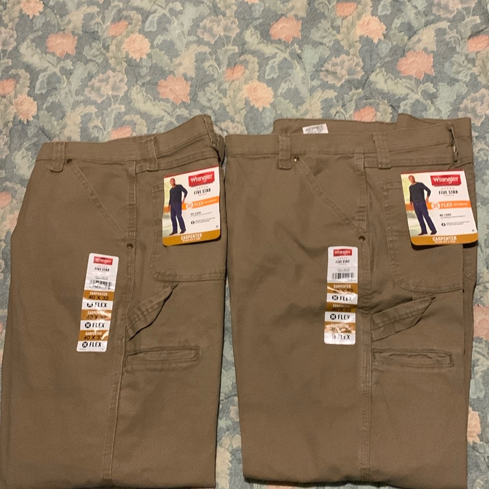 Mens Wrangler Five Star Flex Carpenter pants Sz40